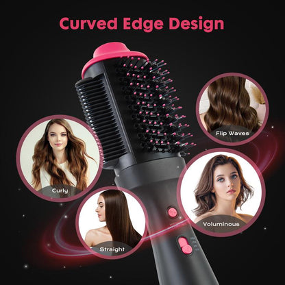 DOMIDO Apollo - 2 in 1 High-Volume Blow Dryer Brush & Hair Straightener Comb for Smooth, Salon-Quality Hair