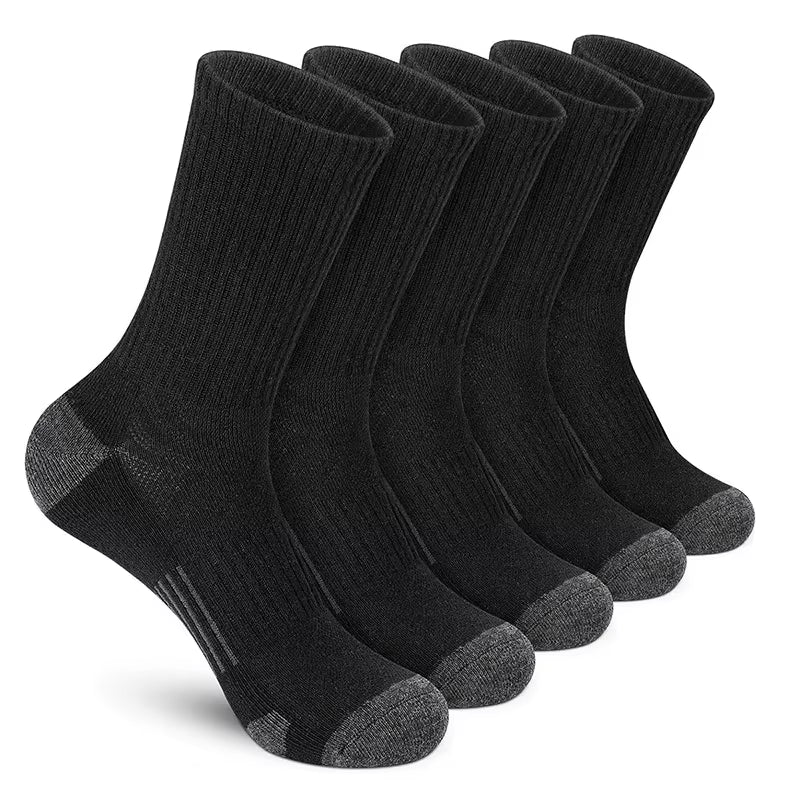 5 Pairs of High-Quality Men'S Outdoor Cycling Running Socks Comfortable and Soft All Season Oversized Sports Socks Set