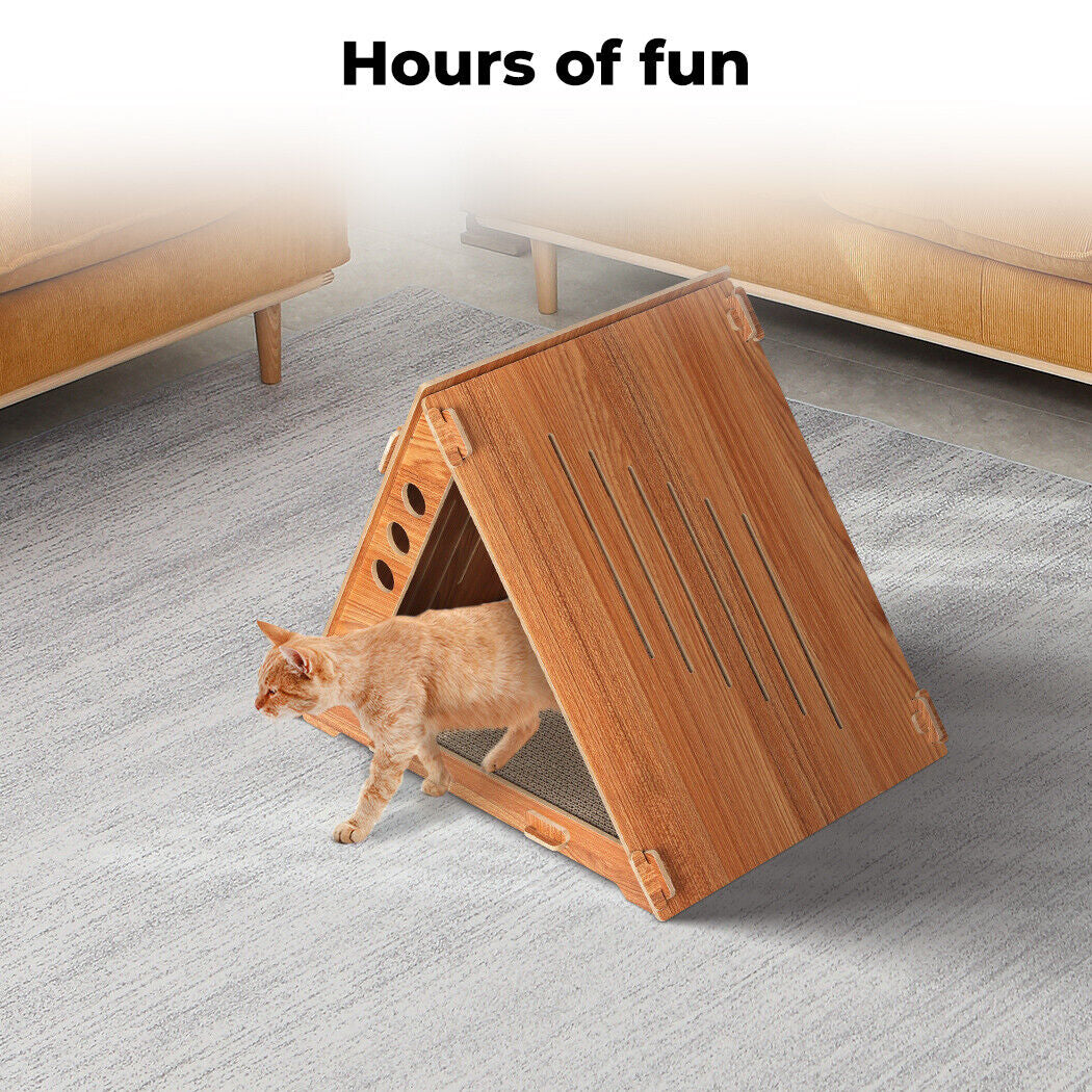 Pawz Cat Scratcher Scratching Board Corrugated Cardboard Scratch Bed Condo House