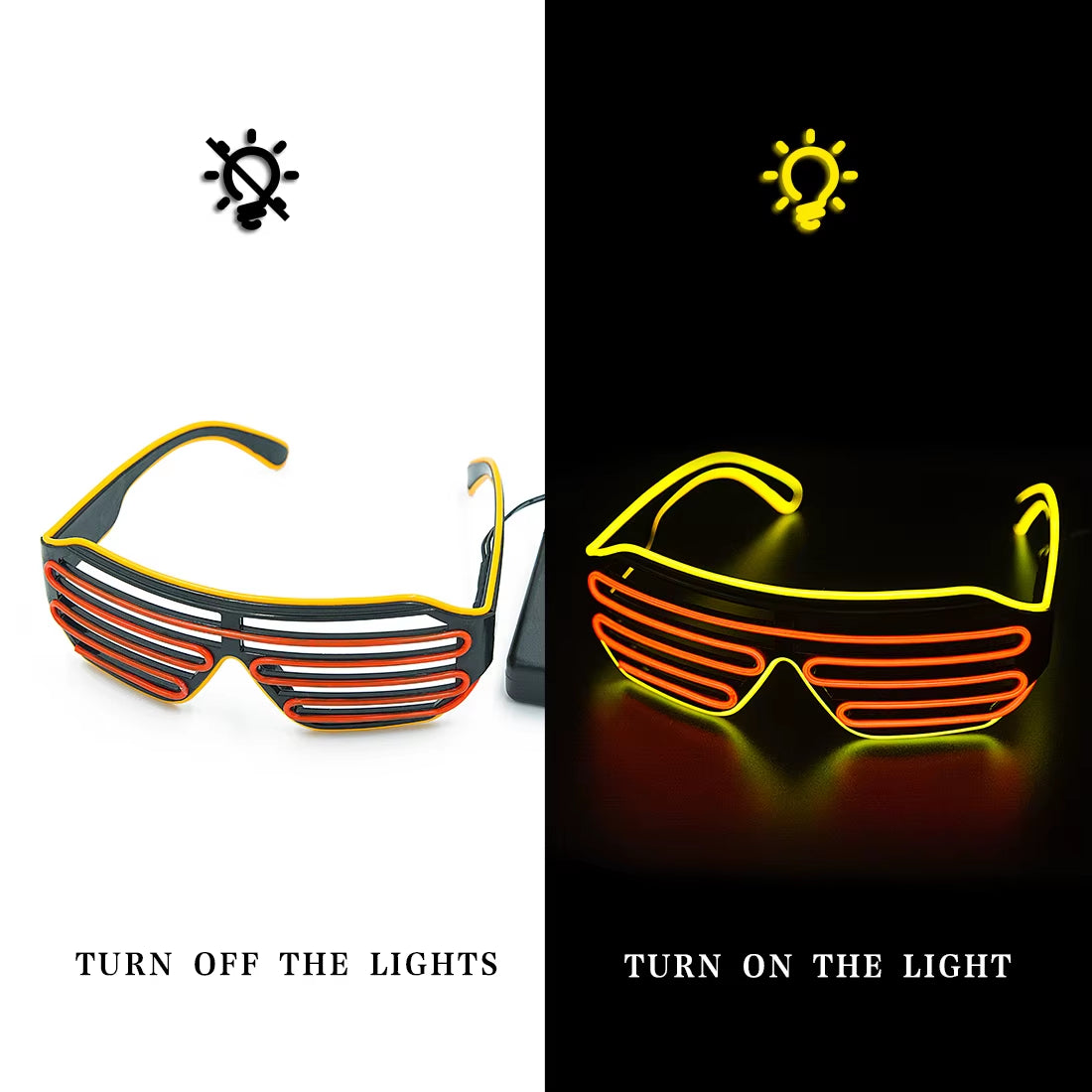 Glowing Glasses LED Gafas Luminous Bril Neon Christmas Glow Sunglasses Flashing Light Glass for Party Supplies Prop Costumes New