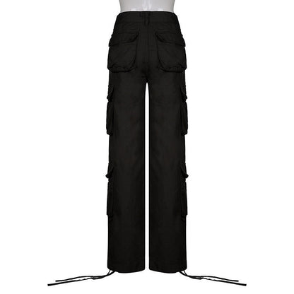 Euro Style Straight-Leg Cargo Pants | Women’s Autumn & Winter Workwear Trousers – Trendy & Comfortable