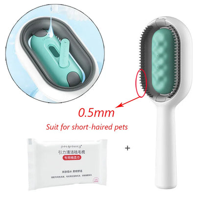 Double Sided Hair Removal Brushes for Cat Dog Pet Grooming Comb with Wipes Kitten Brush Gato Accesorios Artículos Para Mascotas