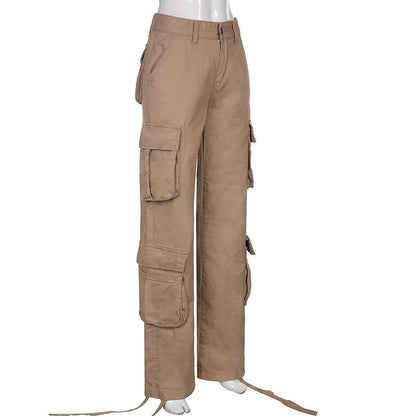 Euro Style Straight-Leg Cargo Pants | Women’s Autumn & Winter Workwear Trousers – Trendy & Comfortable