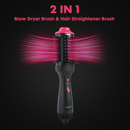 DOMIDO Apollo - 2 in 1 High-Volume Blow Dryer Brush & Hair Straightener Comb for Smooth, Salon-Quality Hair