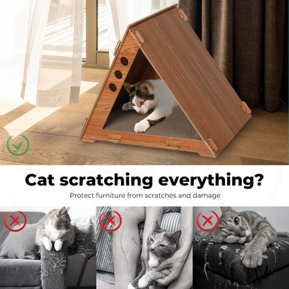 Pawz Cat Scratcher Scratching Board Corrugated Cardboard Scratch Bed Condo House